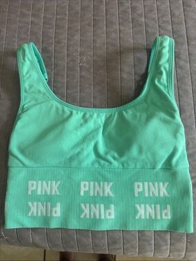 PINK Victoria's Secret Seamless Longline Sports Bra - Aqua Mint